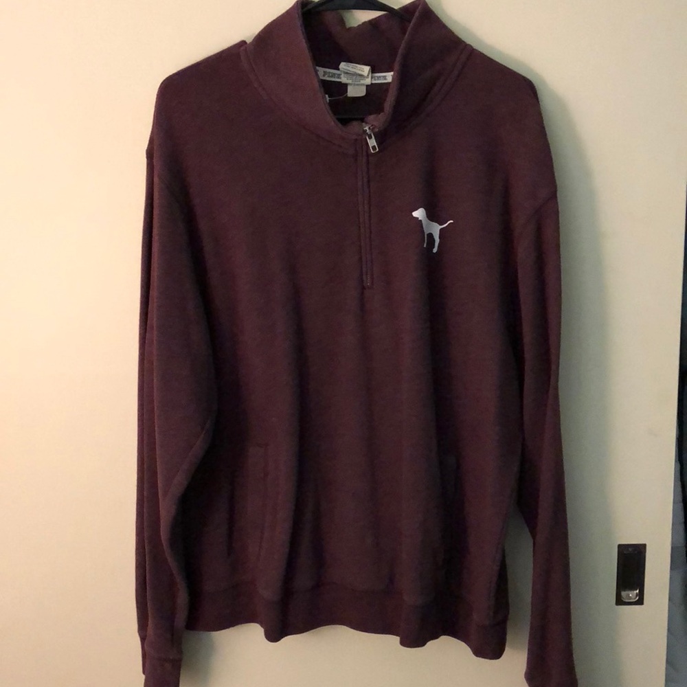 VS Pink Half-Zip Campus Sweater